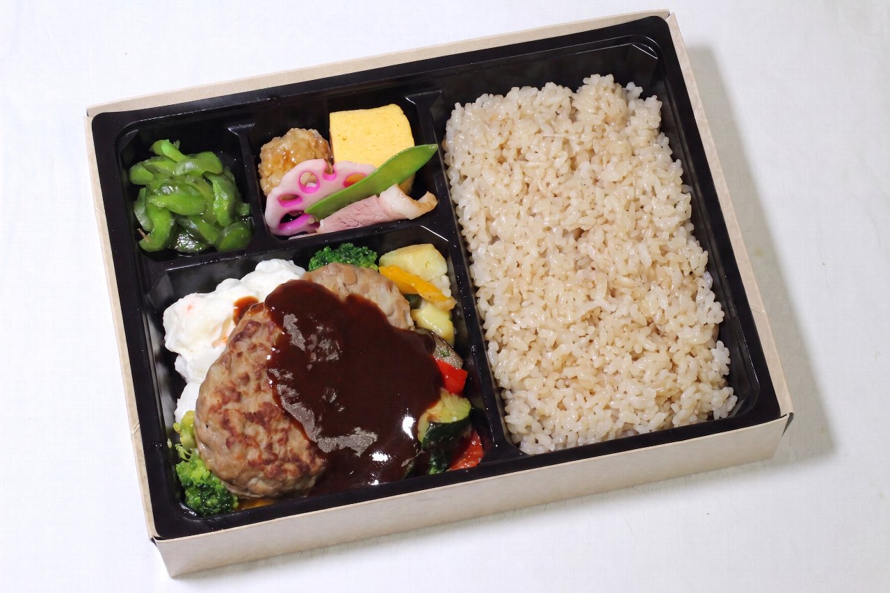 粗挽きハンバーグのお好み幕の内弁当